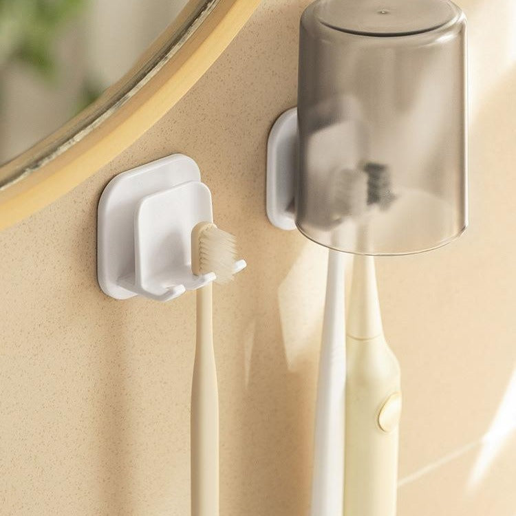 Electric toothbrush holder, no-drill, wall-mounted cup holder with lid, dustproof, household cup rack.