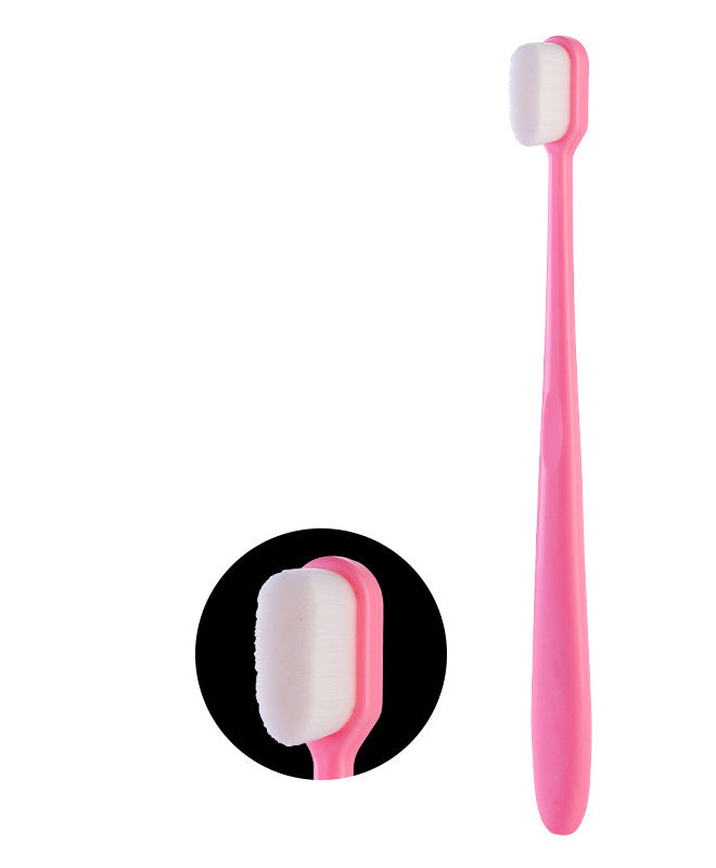 Portable soft-bristled toothbrush, single tube, home care toothbrush with plush bristles.