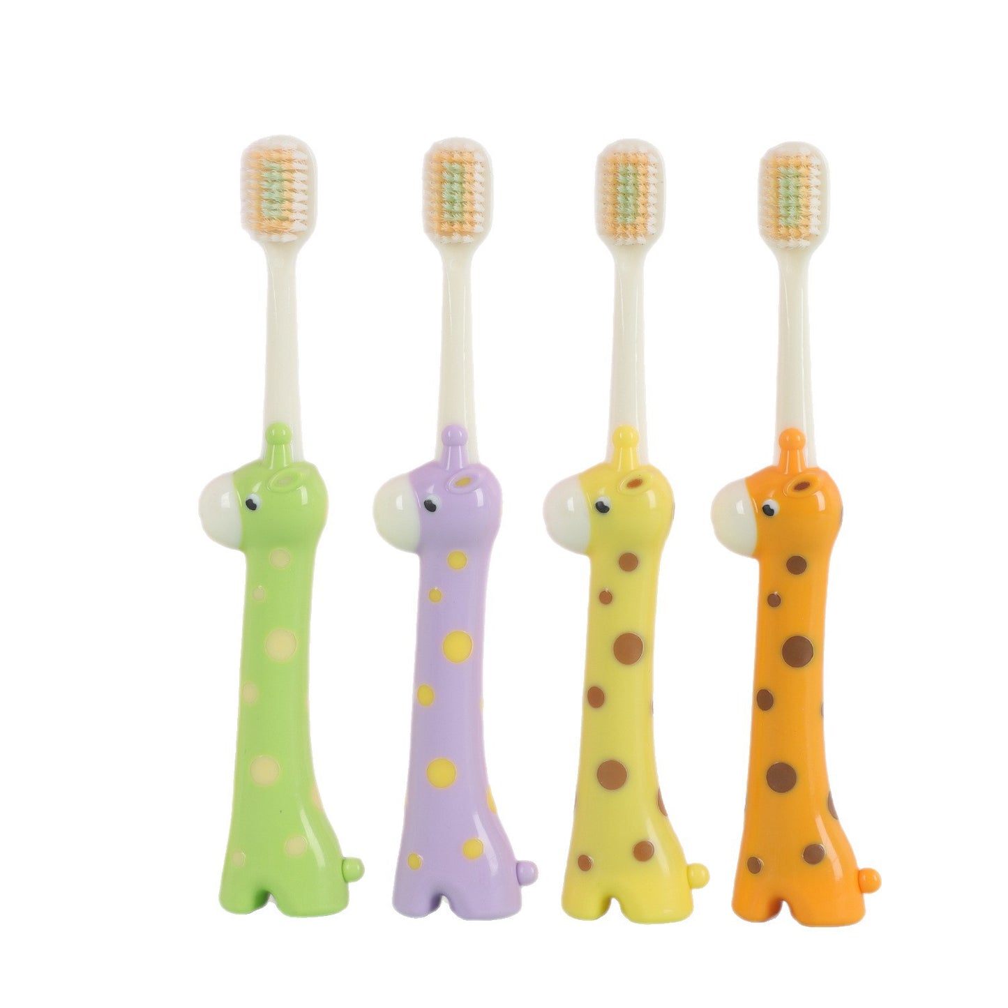 Giraffe children's soft bristle toothbrush, with fine and soft bristles, suitable for infants and toddlers aged 3-6-12.