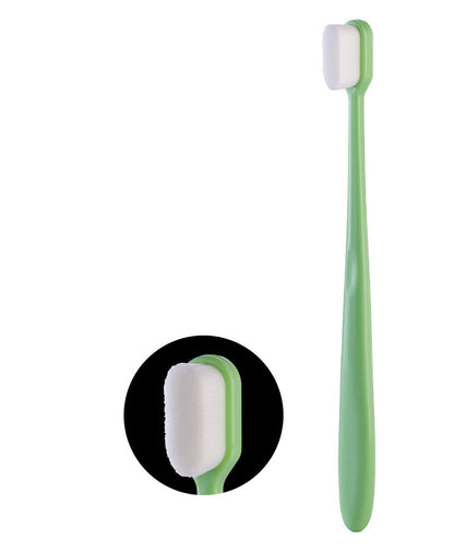 Portable soft-bristled toothbrush, single tube, home care toothbrush with plush bristles.