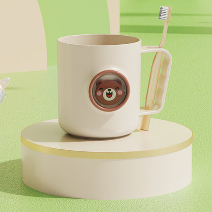 Cute and adorable mouthwash cup for babies, children, students, dormitories, home use, couples, toothbrush cups, water cups, and wash cups with handles.
